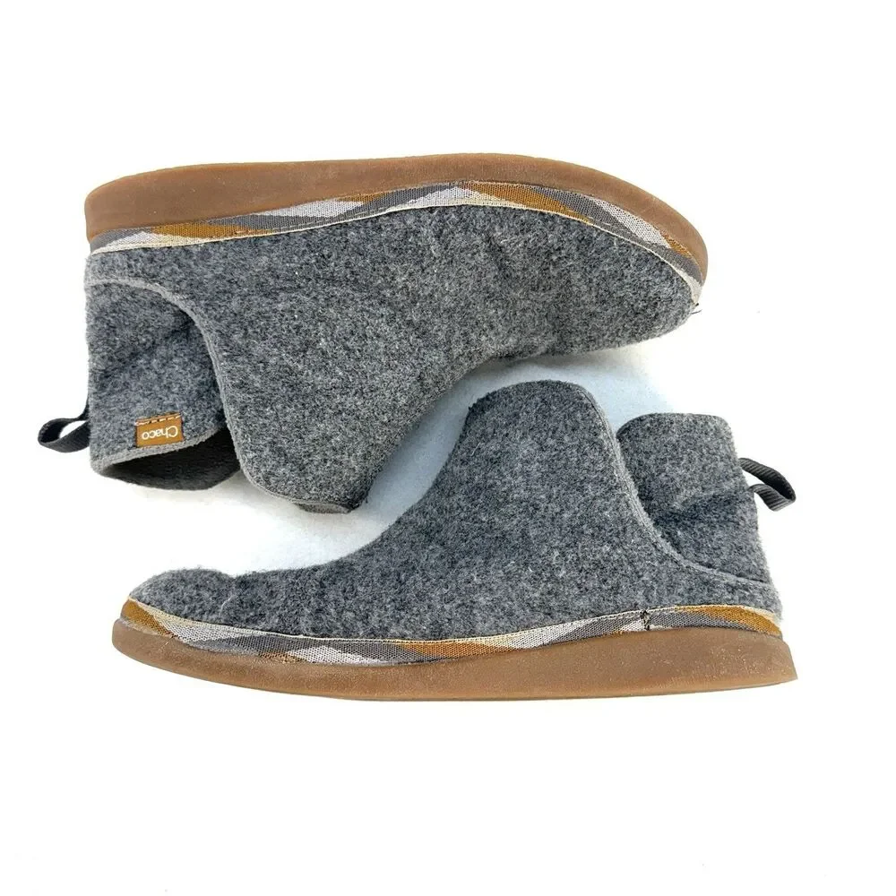 Chaco Womens Revel Mid Casual Slip On Gray Felt Polyester Winter Boots Size 8.5